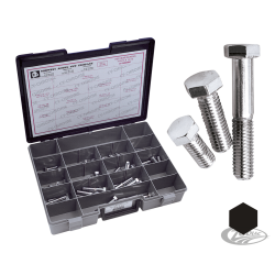 ASSORTIMENT DE VIS CHROMEES A TETE UNC HEXAGONALE