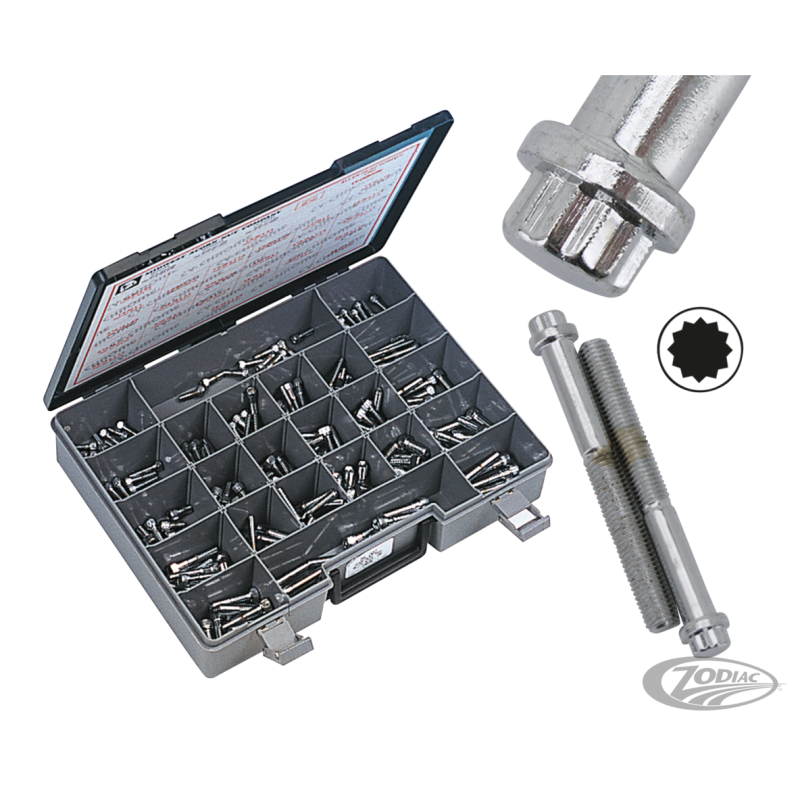 BOITE D'ASSORTISEMENT DE BOULONS A 12 POINTS CHROMES