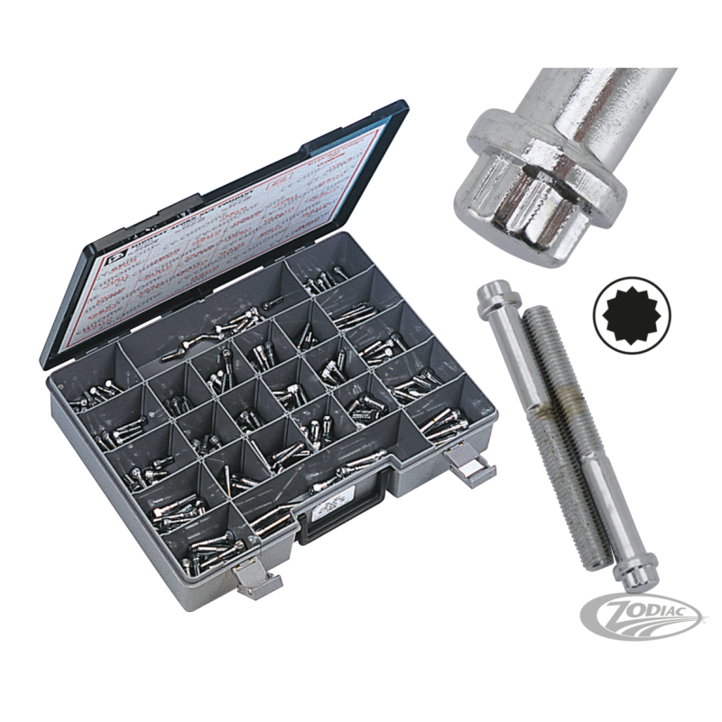 BOITE D'ASSORTISEMENT DE BOULONS A 12 POINTS CHROMES