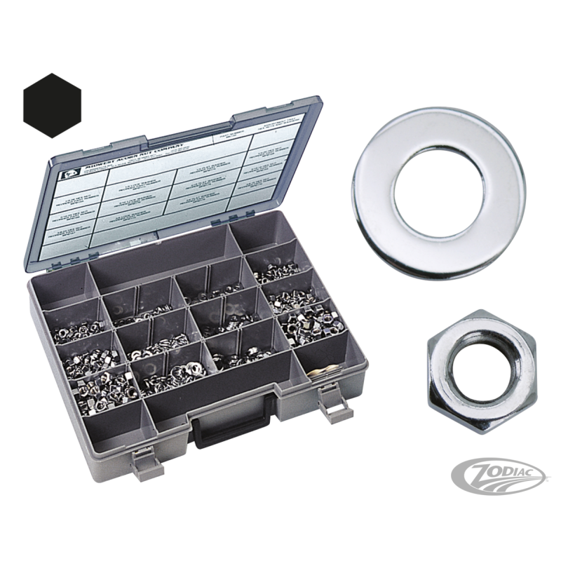 ASSORTIMENT D'ECROUS ET DE RONDELLES CHROMES