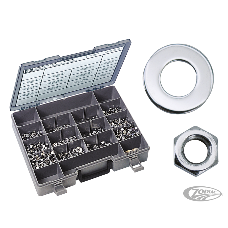 ASSORTIMENT D'ECROUS ET DE RONDELLES CHROMES