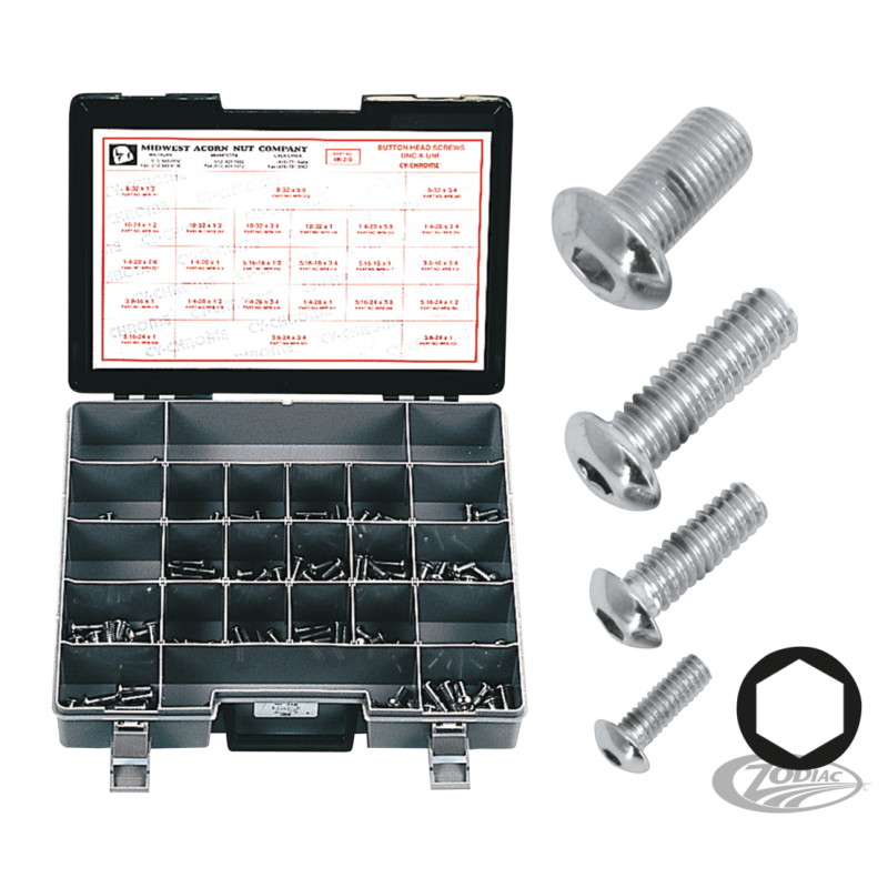 ASSORTIMENT DE VIS ALLEN A TETE BOMBEE CHROMEES