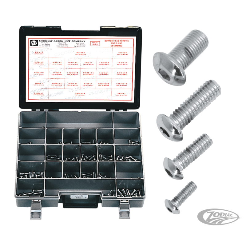 ASSORTIMENT DE VIS ALLEN A TETE BOMBEE CHROMEES