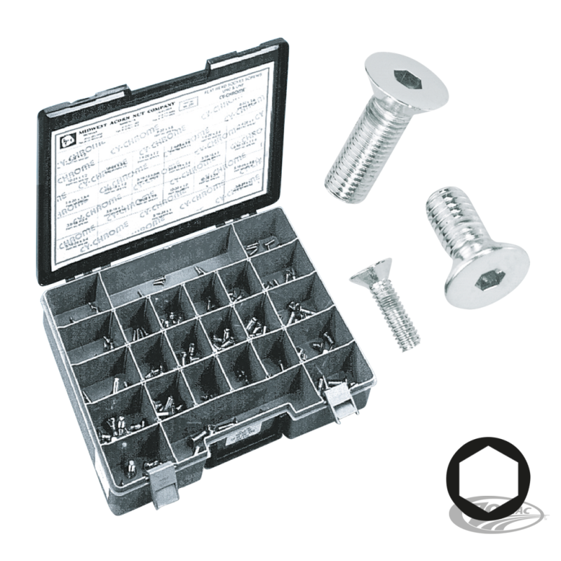 ASSORTIMENT DE VIS A TETE PLATE FRAISEE CHROMEES
