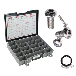 BOITE D'ASSORTIMENT DE VIS ALLEN CHROMEES A TÊTE BOUTON LARGE