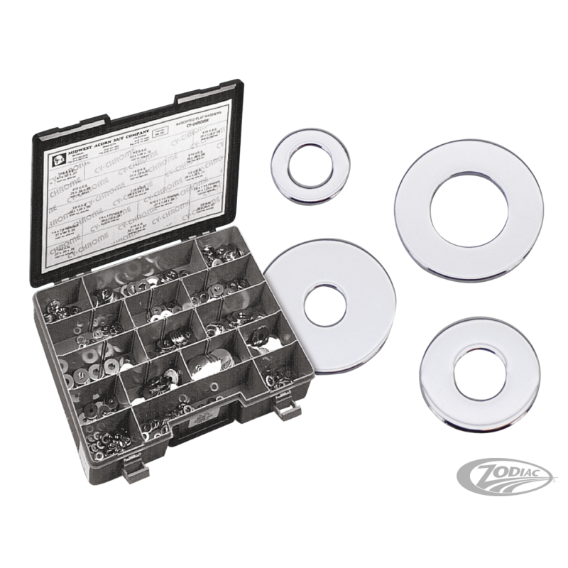 ASSORTIMENT DE RONDELLES PLATES CHROMEES