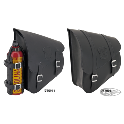 SACOCHE CUIR NOIR CLOUS CHROMES POUR SOFTAIL 84-17