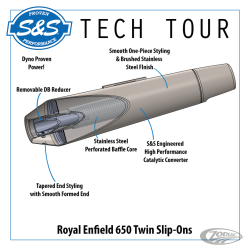 POTS CONIQUES S&S POUR ROYAL ENFIELD 650 TWINS