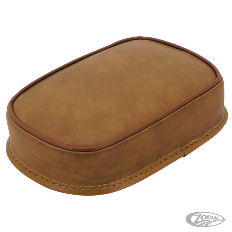 POUF A VENTOUSES EN CUIR MARRON VERITABLE