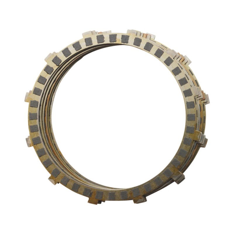 Carbon Fiber Clutch Kit Kit consists of 6 friction plates. Design is wider than stock plates for 25% greater surface area.