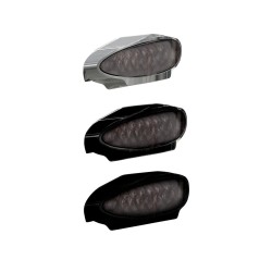 Inside Plate Oval Mini LED Taillight without Mounting Bracket Black Satin Tinted LED