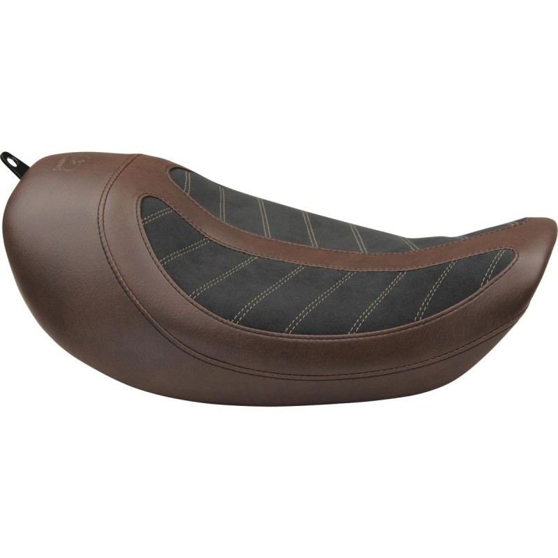 Horizontal Solo Seat Black Dark Brown Alcantara Leather