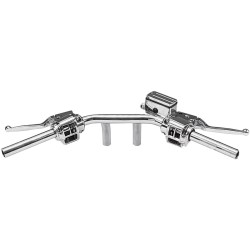 82-95 Early Style Handle Bar Control Kit Chrome 11/16" Dual Disc