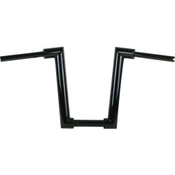 2" Str8UP Softail Handlebars Tall (380mm), Width Lower Tube 260 mm Black Powder Coated Cable Clutch Throttle By Wire