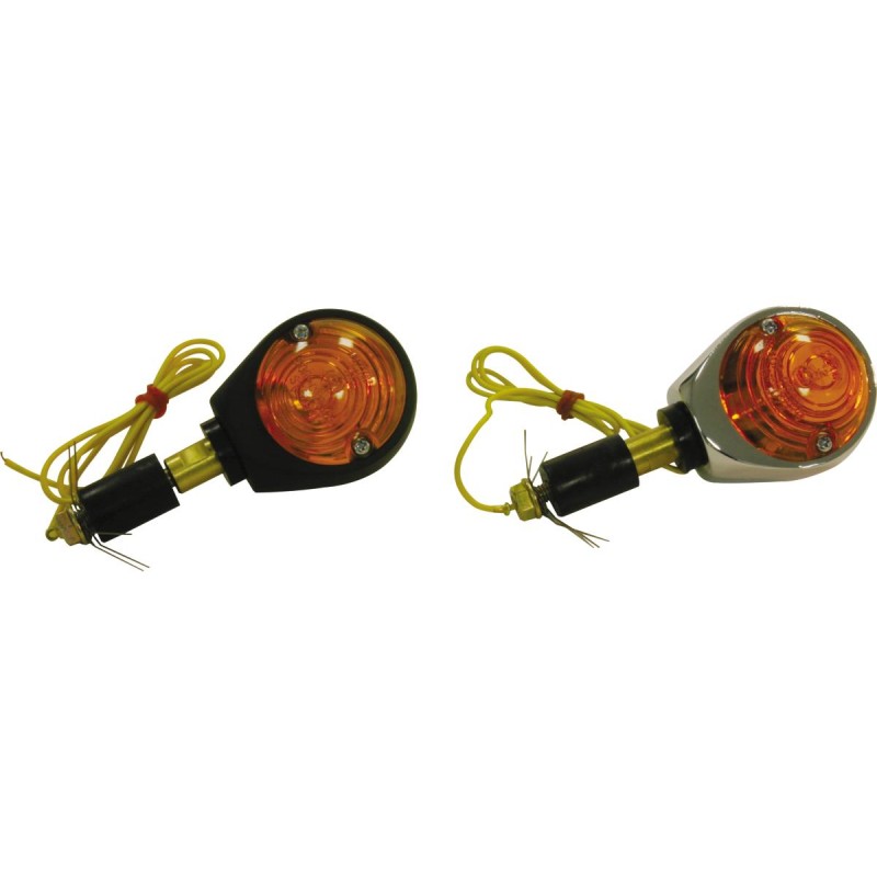 Bullseye Handlebar Turn Signal H21W Black Amber Halogen