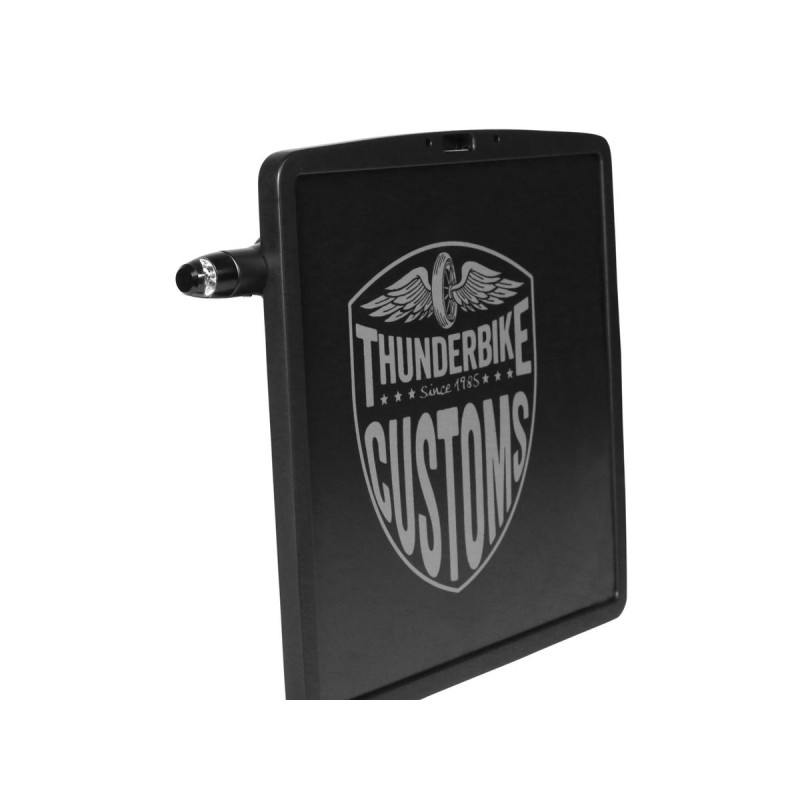 Down and Inside License Plate Turn Signal Bracket Black