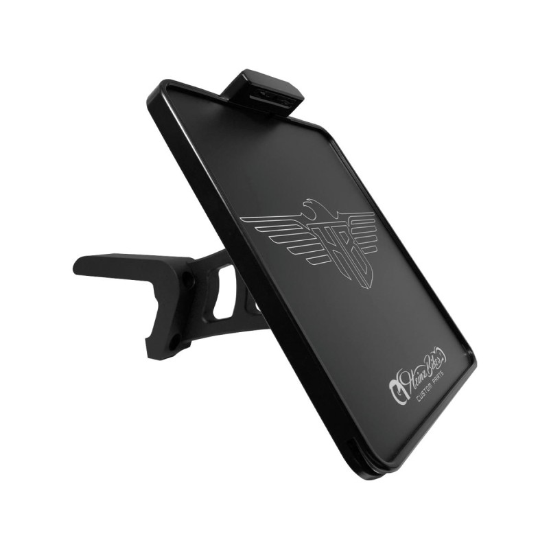 Side Mount License Plate Kit German specification 180x200mm Black Anodized