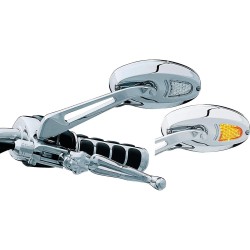 LED Turn Signal Mirror Flat glass Chrome