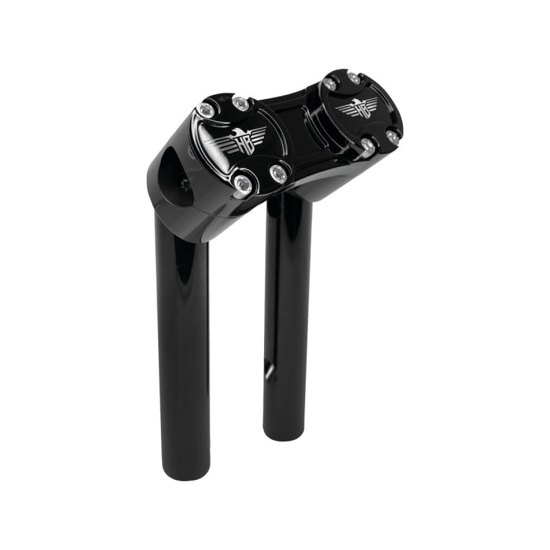 6" Clubstyle Pullback Risers With Black Clamp Black 1"