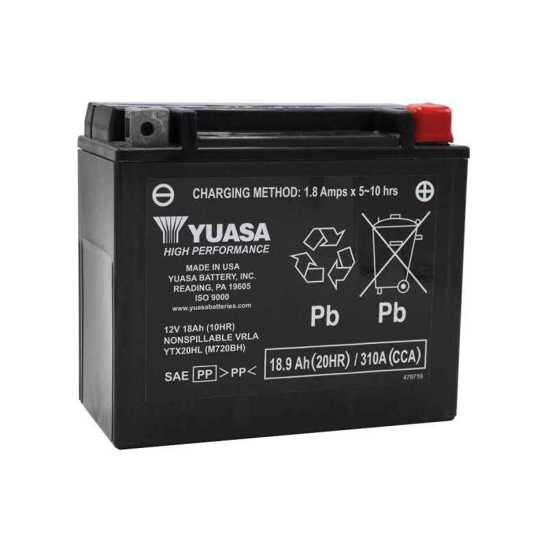 Maintenance Free High Performance YTX20HL AGM Battery AGM, 310 A, 18.9 Ah