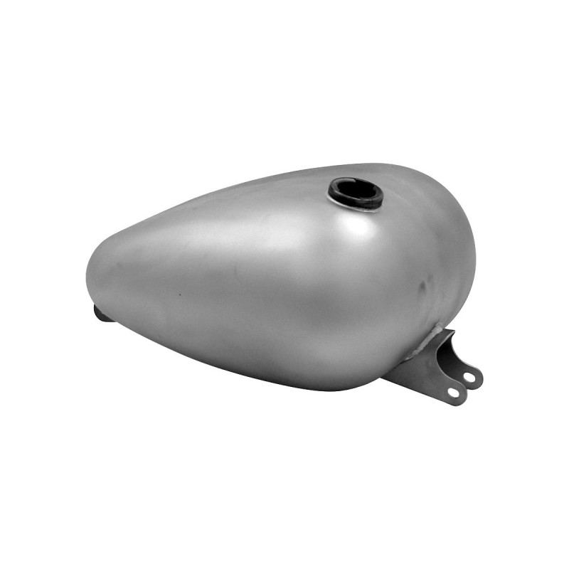 4.2 Gallon Axed Harley Style Custom Gas Tank With single gas cap and with a 22mm threaded fuel bung on the left side.