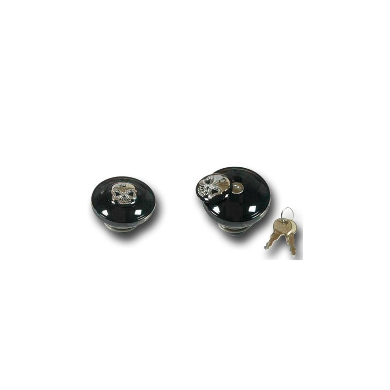Skull Lockable Gas Cap Right side cap only (Vented) Black
