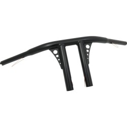 8 Straight-Up T-Bar Handlebar Black Powder Coated 1 1/4" Throttle By Wire