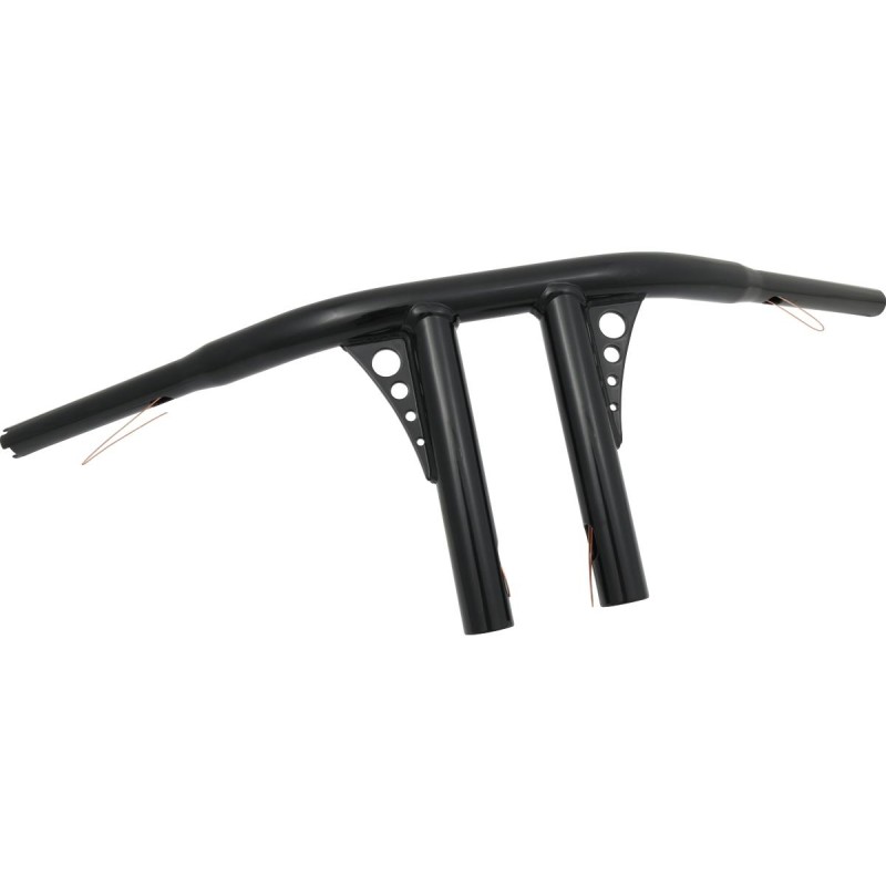 8 Straight-Up T-Bar Handlebar Black Powder Coated 1 1/4" Throttle By Wire