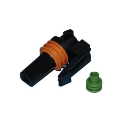 Delphi-Packard Weatherpack, 1-Wire Female Connector With Wire Seals Black