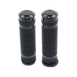 Logo Grips Black Powder Coated 1" Throttle By Wire