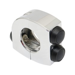 mo.switch 3 Push-Button Clamp Black push buttons Aluminium Polished 1"