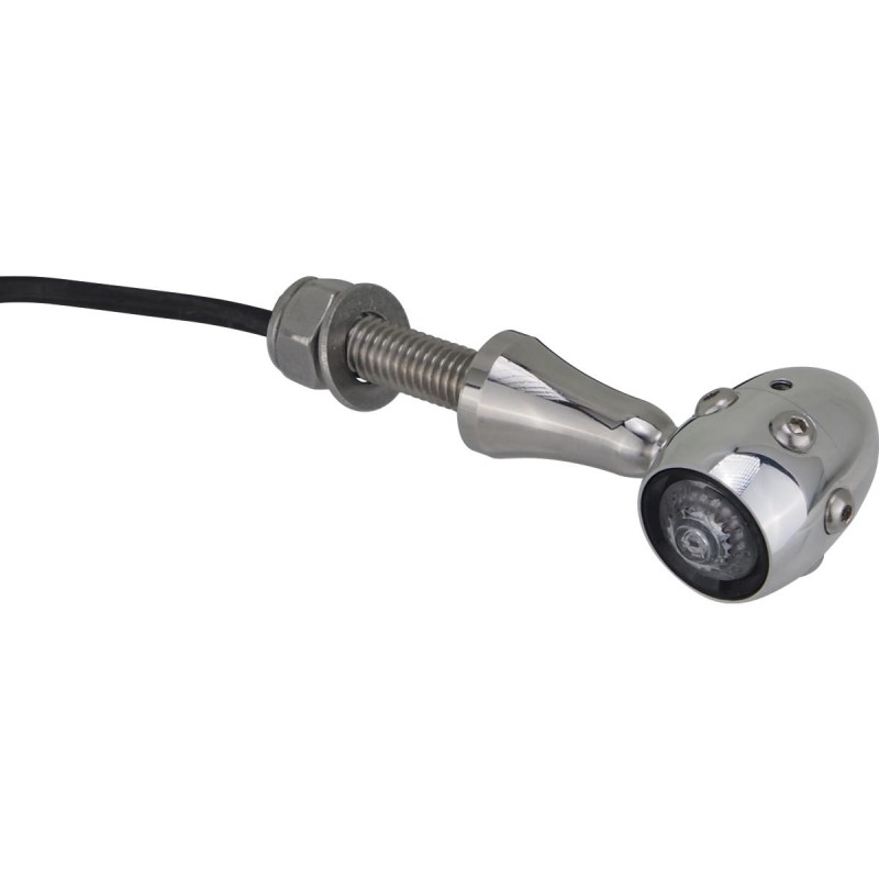 Retro LED Turn Signal V2A Polished stem Aluminium Polished Aluminium Polished Clear