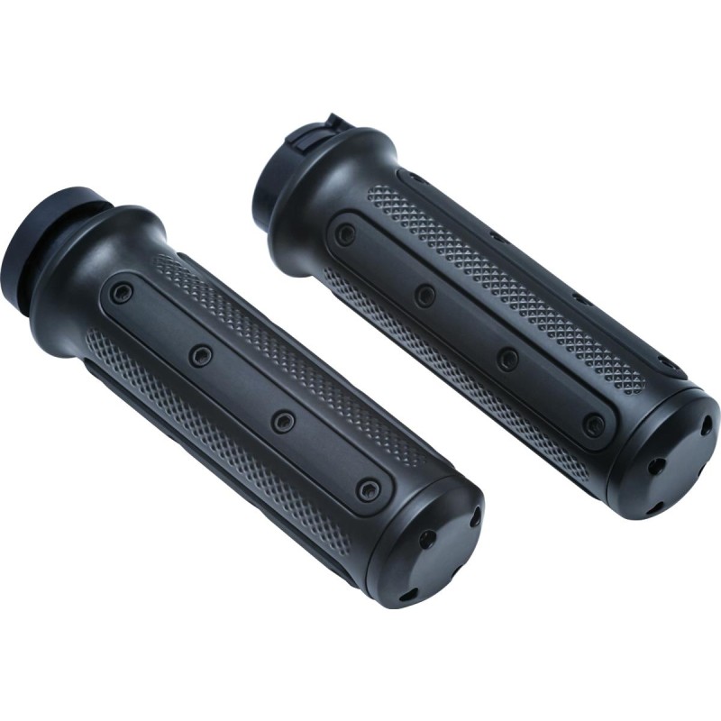 Heavy Industry Grips Black Satin 1" Throttle Cables