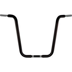 18 Chubby Classic Ape Hanger Handlebar Black Powder Coated 1 1/4" Throttle By Wire