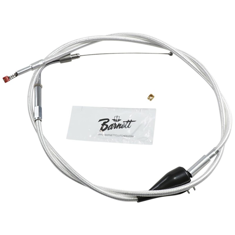 Platinum Idle Cable with Switch For Cruise Control Models 90 ° Stainless Steel Clear Coated Chrome Look 26"/10 3/4"