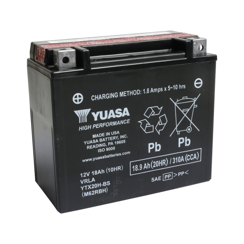 Maintenance Free High Performance YTX20H-BS Batterie Dry Battery with Acid Pack Lead Acid, 310 A, 18.9 Ah