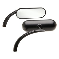 Mini-Oval Micro Mirror Black Powder Coated Right