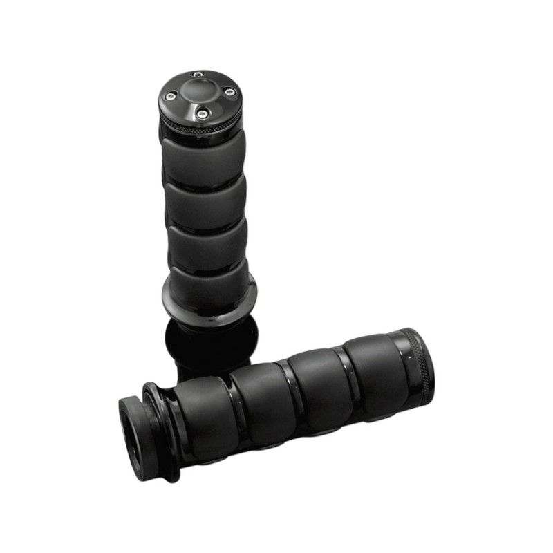 ISO Universal 1" Grips Gloss Black 1" Throttle Cables