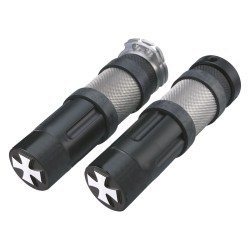 Young Gun Cross Grips Flat Black 1" Throttle Cables