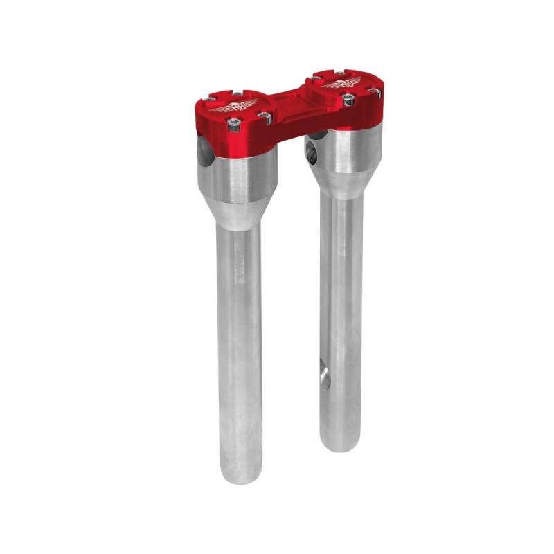 12" Clubstyle Straight Risers With Red Clamp Silver 1"