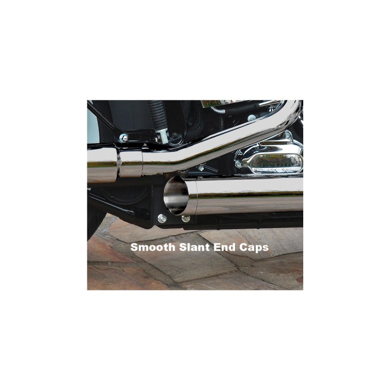 Gun Smooth Slip On Mufflers Slant End Cap Polished Show Chrome