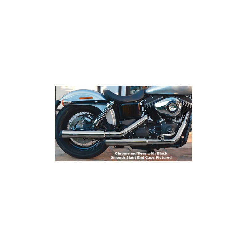 Gun Smooth Slip On Mufflers Slant End Cap Polished Show Chrome