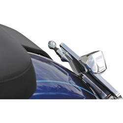 Down and Inside License Plate Turn Signal Bracket Aluminium Polished