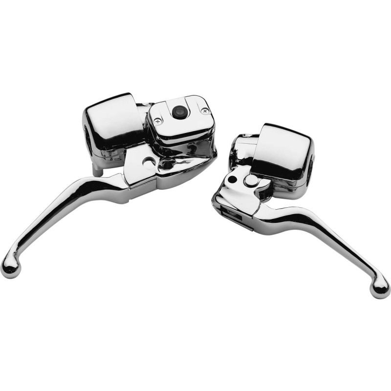 96-up Smooth Contour Hand Control Kit Without switches Chrome 9/16" 1" Cable Clutch Single Disc