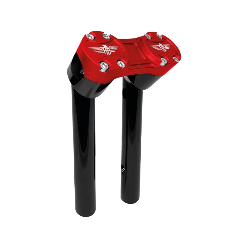 8" Clubstyle Pullback Risers With Red Clamp Black 1"