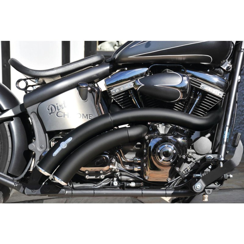 Rainbow Down Under Exhaust System , Without Heat Shield, Polished Smooth End Cap, Black 2,5"