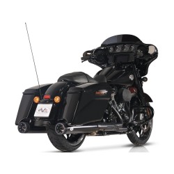 Double Slip-On Muffler Set Endcap Style Double Ring Black Ceramic Coated