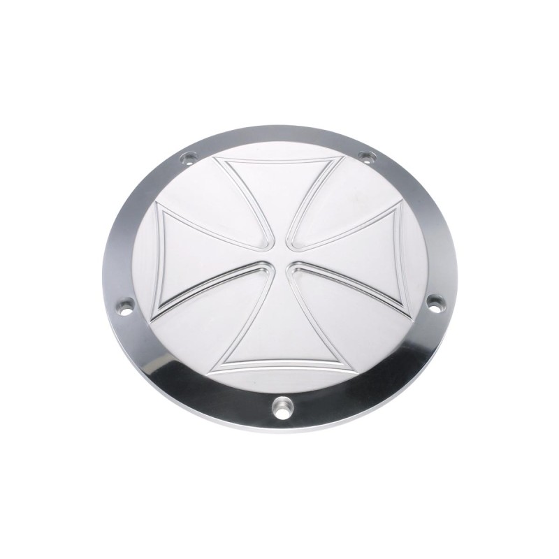 Iron Cross Derby Cover 5-hole Aluminium Polished