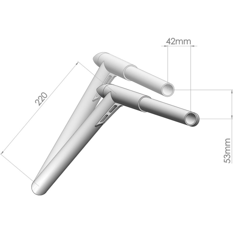 220 Reduced Reach Road Glide "Rick Rod" Handlebar Relocated 42mm, Lowered 53mm Polished 1 1/4" Throttle By Wire