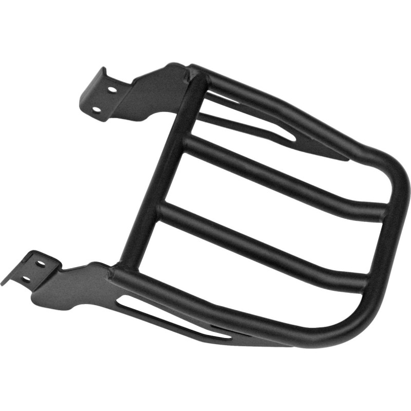 Softail and Dyna Solid Mount Backrest Luggage Rack Black Satin